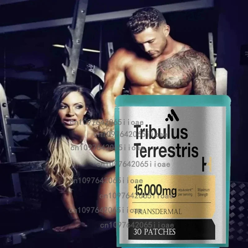 Tribulus Terrestris Transdermal Patches For Men Natural Testosterone Support Discreet Patch System 30 Patch Sleeve by Beauty Bae