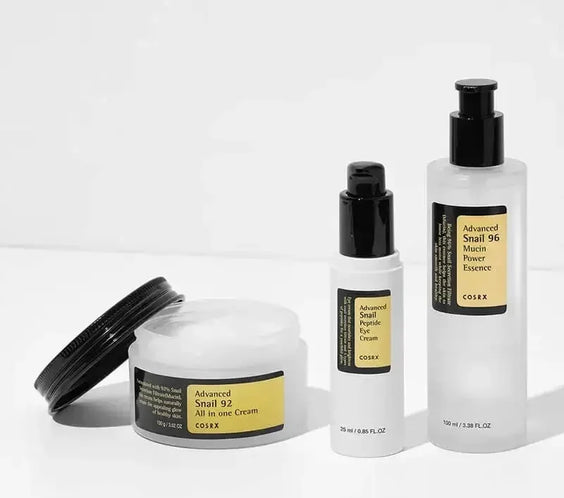 Snail Essence Collagen 92 face cream jar labeled hyaluronic acid CPNP certified showing 100g and 25g size options