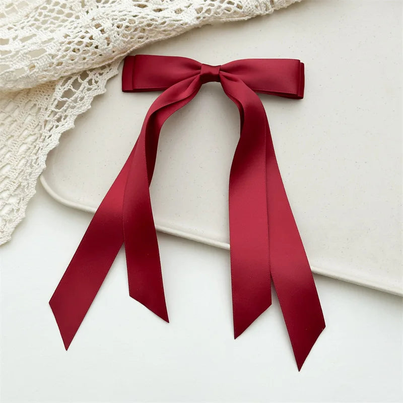 Women Elegant Bow Ribbon Hair Clip Satin Bowknot Hairpin Fashion Hair Accessory For Girls And Women by Beauty Bae