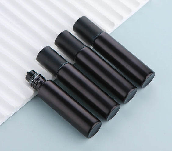 Matte Black 10ml Glass Roller