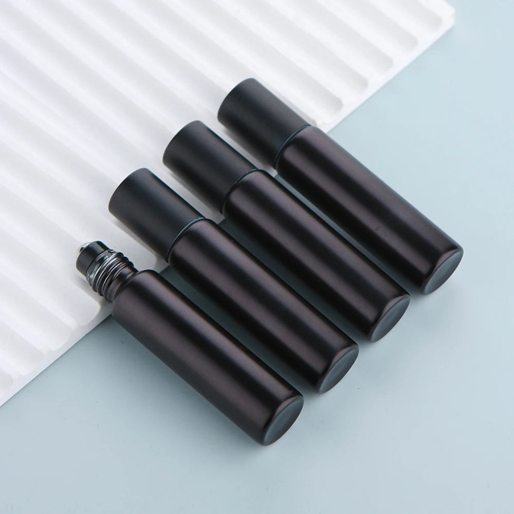 Matte Black 10ml Glass Roller