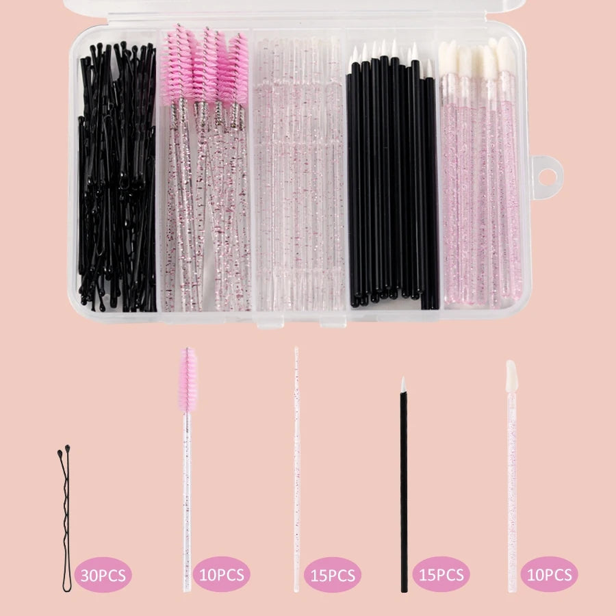 80pc Wool Lash Micro Brushes - Beauty Bae