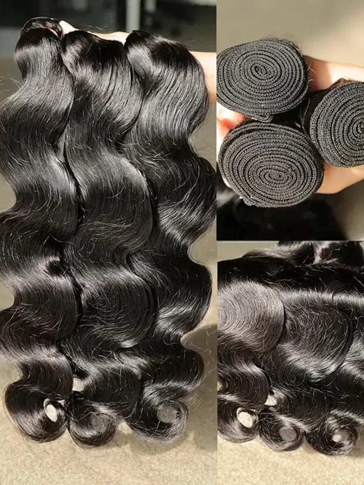 100 Percent Human Hair Body Wave Bundles Remy Hair Extensions 30 to 40 Inch Natural Raw Weave by Beauty Bae
