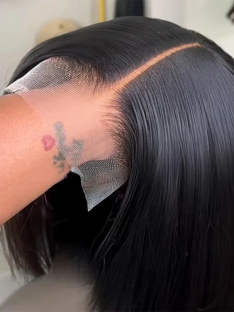 Glueless Bob Wig Human Hair Lace Front Wig 13x6 HD Transparent Swiss Lace Straight Short Bob Remy Chinese Hair by Beauty Bae