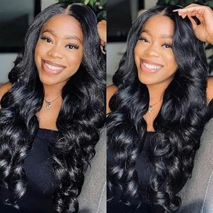 V Part Wig Body Wave Human Hair Glueless Brazilian Remy Wig Natural Color 220 Density V Shape 30 To 36 Inches by Beauty Bae
