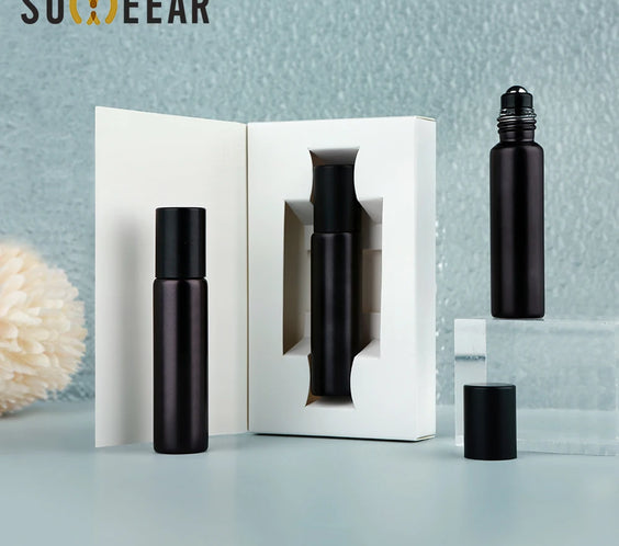 Matte Black Glass Roller 10ml