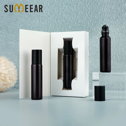 Matte Black Glass Roller 10ml