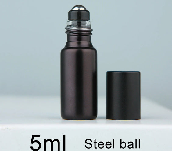 Matte Black 10ml Glass Roller