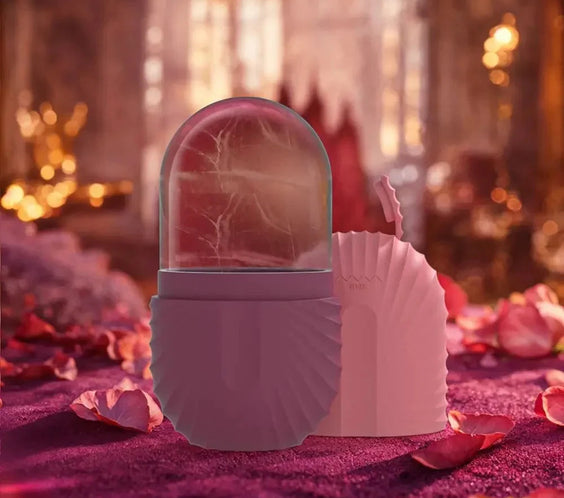 Facial Ice Roller for Anti-Puffiness & Glow Silicone Cube Massager Tool.