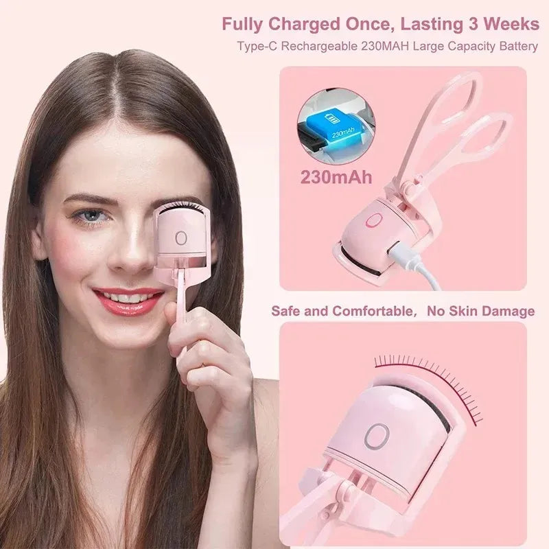 LuxCurls Electric Eyelash Curler Instant, Long-Lasting Dramatic Lift.