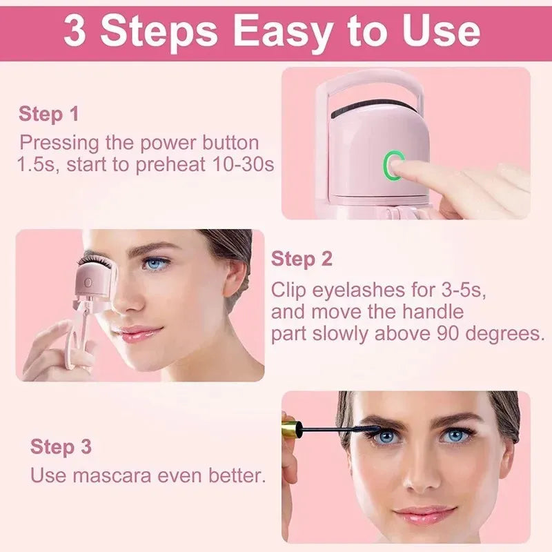 LuxCurls Electric Eyelash Curler Instant, Long-Lasting Dramatic Lift.