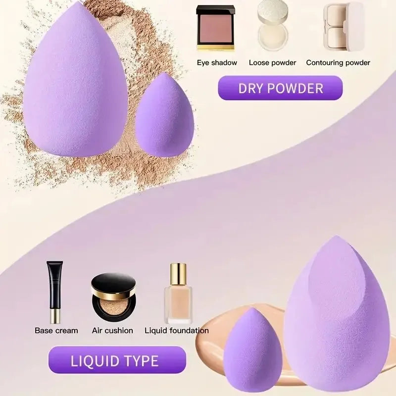 Luxury Purple Beauty Blender Collection	Multi-Shape Set for Perfect Contouring.