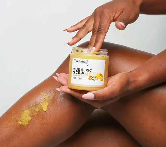 Turmeric Face & Body Scrub Anti-Aging Exfoliator for Glowing Skin.