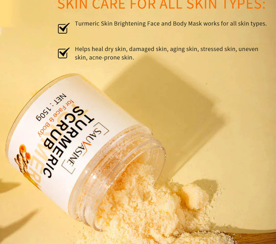 Turmeric Face & Body Scrub Anti-Aging Exfoliator for Glowing Skin.