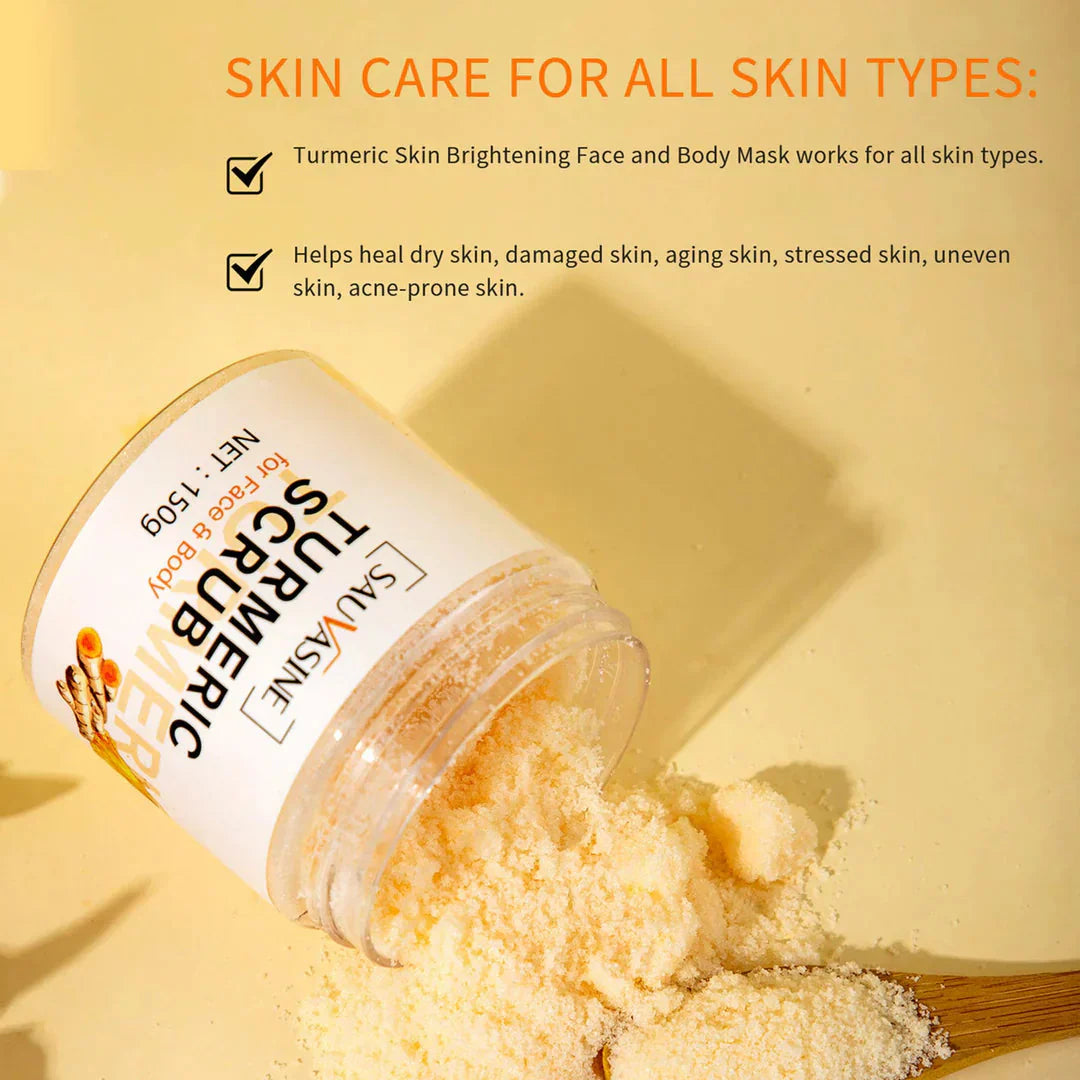 Turmeric Face & Body Scrub Anti-Aging Exfoliator for Glowing Skin.