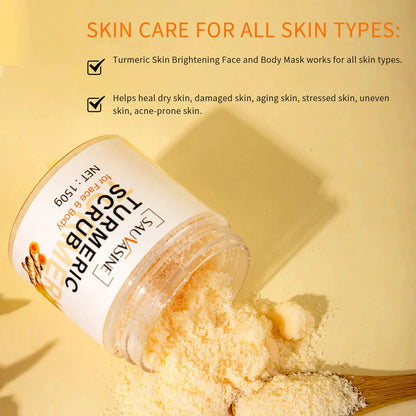 Turmeric Face & Body Scrub Anti-Aging Exfoliator for Glowing Skin.