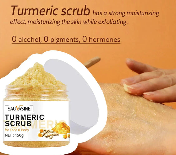 Turmeric Face & Body Scrub Anti-Aging Exfoliator for Glowing Skin.