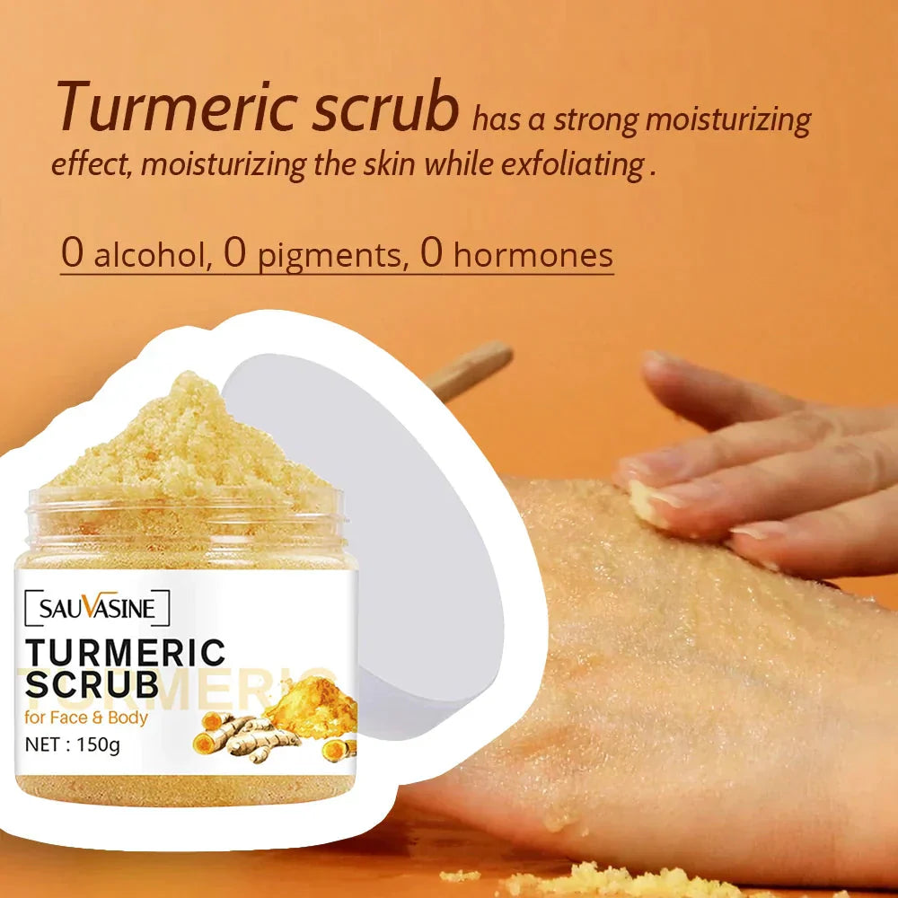Turmeric Face & Body Scrub Anti-Aging Exfoliator for Glowing Skin.