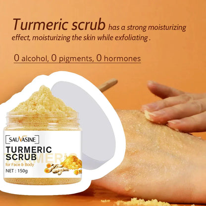 Turmeric Face & Body Scrub Anti-Aging Exfoliator for Glowing Skin.