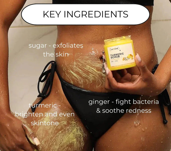 Turmeric Face & Body Scrub Anti-Aging Exfoliator for Glowing Skin.